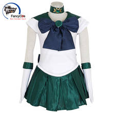 Disfraz de Anime Sailor Neptune para mujer y niño, traje de Sailor Neptune Kaiou, uniforme escolar, Cosplay de Halloween 2024 - compra barato