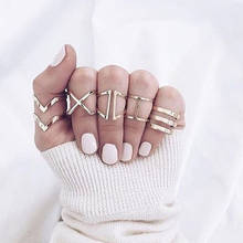 docona Gothic Geometric Knuckle Ring for Women Punk Gold Metal Alloy Midi Finger Rings Set Fashion Jewelry Anillos 5pcs/set 6120 2024 - buy cheap