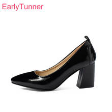 Zapatos de tacón alto de 3 pulgadas para mujer, calzado Formal de oficina, talla grande pequeña 10 32 43 45 48, color negro y Beige 2024 - compra barato