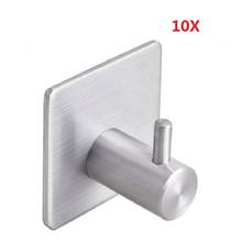 10PCS 304 Stainless Steel Hooks Hanger Self Adhesive Robe Towel Hook for Bathroom 2024 - buy cheap