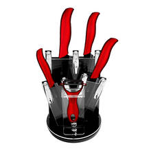 XYj Ceramic Kitchen Knives with Holder Stand 3 4 5 6 inch Chef Cooking Set+Peeler Zirconia Blade Red Handle Cleaver Gift Covers 2024 - buy cheap