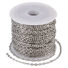 10M/roll Iron Cable Chains Link Chain Unwelded Flat Oval for Jewelry Making DIY Bracelet Necklace Craft Supplies 3x2.2x0.6mm 2024 - buy cheap