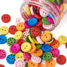 235Pcs Wooden Flat Round Buttons 2-Hole 7 Colors Circular Wood Decorative Button 15mm for Sewing DIY Crafts Ornament Clothing 2024 - buy cheap