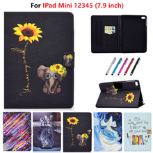 For iPad Mini 4 Cover Cartoon Stand Ultra Slim PU Tablet Case For Apple ipad Mini 5 Case 4 3 2 1 7.9 inch TPU Back Skin Funda 2024 - buy cheap
