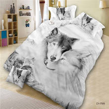 Hot Classic Polyester Quilt cover Set 3D Cool Wolf Oil Print Bed Clothes Comforter Cover Duvet Cover Set Pillowcase 2024 - buy cheap