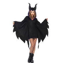 Black Vampire Bat costumes Women Masquerade Dress Up Sexy Evil Horror Hooded Vampire Bat Cosplay Costumes For Halloween Party 2024 - buy cheap