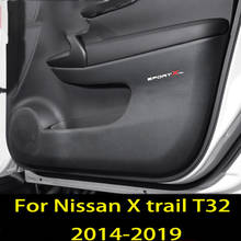 Alfombrilla de cuero antipatadas para puerta de coche, caja de almacenamiento con reposabrazos, antijuego estera, para Nissan X Trail T32 x-trail 2014-2019 2024 - compra barato