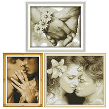 Alegria domingo amantes série padrões contados kits de ponto cruz dmc 14ct impresso lona ponto cruz needlework conjuntos decoração casa presente 2024 - compre barato