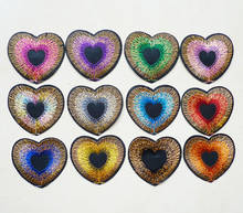 DIY Accessories Colorful Love Heart Iron On Patch For Dresses Coat Clothes Stickers Embroidery Applique Sewing Stripes  Badges 2024 - buy cheap