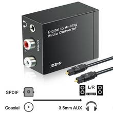 Conversor de áudio dac digital para analógico, sgeyr digital spdif toslink coaxial para analógico rca i/r 3.5mm adaptador de conversor de áudio 2024 - compre barato