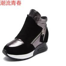 New Women's Casual Shoes Height Increasing Zipper Breathable Women Walking Flats Trainers Shoes Autumn size 35-41 2024 - buy cheap