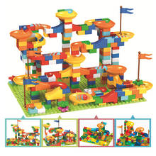 55-220Pcs Marble Race Run Big Size Maze Ball Building Blocks Funnel Slide Blocks DIY Educational Toys Children Gift 2024 - buy cheap