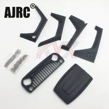 Nylon Angry Front Grille Engine Cover Wheel Eyebrow Set For 1/10 RC Crawler Car Jeep Wrangler Axial Scx10 II 90046 90047 90048 2024 - buy cheap