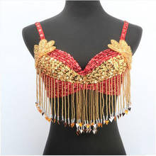Belly dance costumes senior sexy embroidery tassel beads belly dance bra for women belly dancing bra tops 2024 - buy cheap