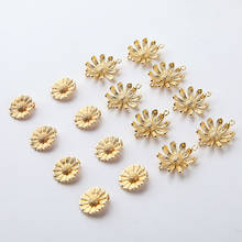 6pcs Korean Copper Plated 18k True Gold Flower Daisy Earrings for Women Jewelry Sweet Pendant Diy Jewelry Material Accessories 2024 - buy cheap
