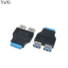 YuXi материнская плата 20Pin к двойному USB 3,0 адаптер типа A женский черный 2024 - купить недорого