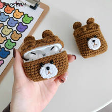 3D Cute Cartoon Bear Earphone Case For AirPods 2/3 Wireless Bluetooth Headphone Cover For Air Pods Pro Knitted Headset Cases 2024 - buy cheap