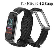 For Mi Band 4 Strap Silicone Carbon Fiber Wrist Straps for Xiaomi Band 4 3 Metal Case Bracelet Miband 4 Correa Black Blue 2024 - buy cheap