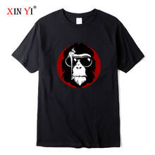 XIN YI Men's T-shirt Top Quality 100% cotton Funny monkey printing loose o-neck men tshirt short sleeve t-shirt male tee shirts 2024 - купить недорого