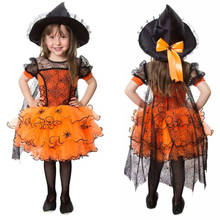 1-8Y Toddler Kids Baby Girl Halloween Dress Cloak Witch Fancy Party Costume Cosplay Girl Christmas Dress Infant Party Dress 2024 - купить недорого