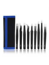 9PCS/Set Tweezers Anti-static Stainless Steel ESD Tweezers Kit with Curved Straight Flat Tip for Repairing Crafts Jewelry #30 2024 - buy cheap