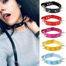 Necklaces Fashion Unisex Leather Spike Choker Punk Collar Women Men Rivets Studded Chocker Necklace Goth Jewelry Metal Gothic 2024 - buy cheap