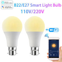 15w 110v/220v wifi lâmpada inteligente b22 e27 led rgb lâmpada trabalho 2000-7000k com alexa amazon google casa pode ser escurecido casa inteligente 2024 - compre barato