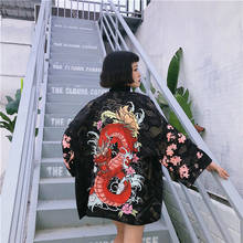 Retrô solto quimono japonês praia kimono cardigan feminino tradicional japonês quimono yukata quimono tradicional japonês 2024 - compre barato