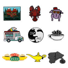 American TV show Friends Central Perk Coffee Time Badge Brooch Enamel pin Sofa Coffee Lobster Ice cream truck Brooches&Pins 2024 - buy cheap