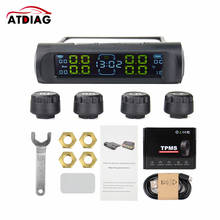 Sistema de supervisión de presión de neumáticos inalámbrico TPMS, reloj de energía Solar, pantalla LCD, 4 sensores externos/internos 2024 - compra barato