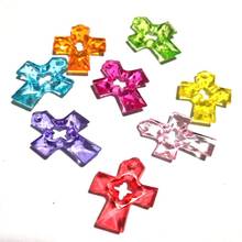 100PCS Mixed Transparent cartoon Acrylic angel Pendants cross Charm Round circle Faceted Heart Beads Jewelry Findings Gift 2024 - buy cheap