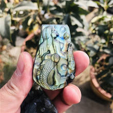 Labradorite natural pedra de cristal de quartzo, esculpido à mão coruja raposa sereia esquilo 2024 - compre barato