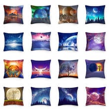 Double Sided Moon Landscape Cushion Cover Polyester Throw Pillow Covers Sofa Home Decor Decoration Decorative Pillowcase 2024 - buy cheap