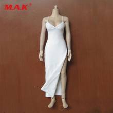 Женское платье с глубоким вырезом, бесшовное белое платье TBLeague, модель 12 дюймов, масштаб 1/6 2024 - купить недорого