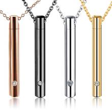 Cylinder Pet Cremation Urns Necklace Stainless Steel Cat Dog Ash Memorial Container Holder Jewelry Memorial Keepsake Pendantat 2024 - buy cheap