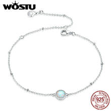 WOSTU Chain Bracelets 100% 925 Sterling Silver Gorgeous Opal Chain Women Bracelets Lobster Clasp Sterling Silver Jewelry FNB054 2024 - buy cheap