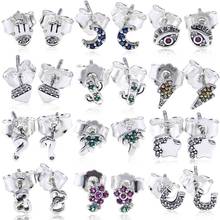 925 Sterling Silver Me Collection Earring My Moon Eye Hamsa Hand Lucky Horseshoe Studs Earrings For Women Europe Gift Jewelry 2024 - buy cheap