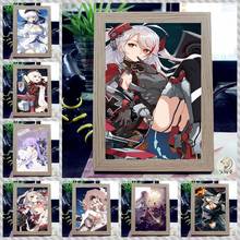 Pintura decorativa de Anime Azur Lane, cuadro con marco para colgar 2024 - compra barato