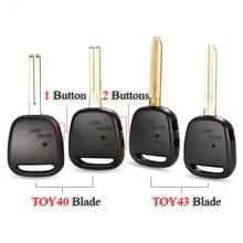 Kutery-carcasa de llave para Toyota, carcasa de llave de coche remota con 1/2 botones laterales, sin cortar, TOY40/TOY43 2024 - compra barato