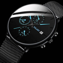YOLAKO Watch Men Business Ultra-Thin Stainless Steel Watches TOP Brand Luxury Quartz Wristwatch Male Clock With Calendar relogio 2024 - buy cheap