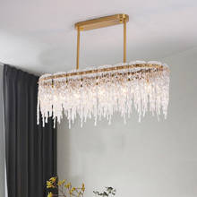 Modern design rectangular crystal chandelier luxury LED lamp AC110V -240V restaurant living room hanging lamp bar chandelier 2024 - buy cheap
