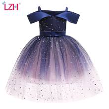 LZH Childrens Clothing Girl Party Dress 2021 Autumn New Lace Bowknot Princess Dress Girls Christmas Party Clothing Kids Dresses 2024 - buy cheap