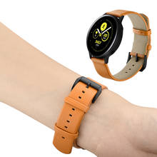 Leather Watchband for Samsung Galaxy Watch Active 42mm Gear S2 Classic Bracelet Band Strap Black Buckle for Amazfit Garmin 2024 - buy cheap