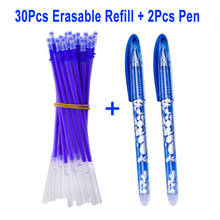 Delvtech refil de caneta mágica apagável, refil de caneta gel 0.5mm azul e preta, ferramentas de escrita e papelaria 2024 - compre barato