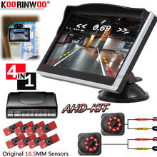 Koorinwoo movendo a linha parktronic para carros sensores eletrônicos no carro invertendo radar 8 monitor lcd câmera de visão traseira frente 2024 - compre barato