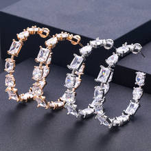 janeklly trendy Geometric water drop Earrings For Women Accessories Full Cubic Zirconia Earrings Jewelry pendientes mujer moda 2024 - buy cheap