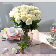 11 шт. настоящие сенсорные шелковые искусственные цветы розы свадебный букет поддельные цветы Цветочные Декоративные цветы для свадебной вечеринки 2024 - купить недорого