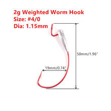 Anzuelo de gusano pesado de acero al carbono, 10 piezas, 4/0, 2g/3,5g, mango curvo Offset, lengüeta, anzuelos de pesca de gran espacio para cebos de plástico blando 2024 - compra barato