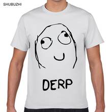 T camisa masculina do vintage do vintage da cópia do vintage dos homens de derp meme camisa masculina da marca teesshirt 2024 - compre barato