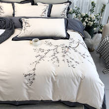 Elegant embroidery bedlinen Bedding Set King Queen Size Bed Linen 1000TC egyptian Cotton Duvet Cover Bed Sheet Set Pillowcases 2024 - buy cheap